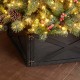 Glitzhome 26"L Washed Black Wooden Christmas Tree Collar