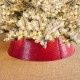 Glitzhome 40.5"D Large Christmas Red Hammered Metal Tree Collar