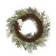 Glitzhome 24"D Flocked Pinecone & Antler Wreath With Lights ( Timer Included )