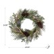 Glitzhome 24"D Flocked Pinecone & Antler Wreath With Lights ( Timer Included )