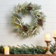 Glitzhome 24"D Flocked Pinecone & Antler Wreath With Lights ( Timer Included )