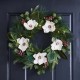 Glitzhome 24"D Iced Magnolia Berry Pine Wreath With Lights