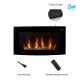 Oak PLUS 35.00"L Modern Wall Mounted Electric Fireplace with 7 Colors Flames and Remote Control