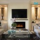 Oak PLUS 35.00"L Modern Wall Mounted Electric Fireplace with 7 Colors Flames and Remote Control