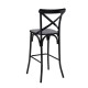 Glitzhome 43"H Black Steel Bar Stool with X Shaped Back and Solid Elm Wood Seat, Set of 2