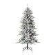 Glitzhome 6ft Pre-Lit Snow Flocked Slim Fir Artificial Christmas Tree with 300 Warm White Lights