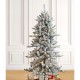 Glitzhome 6ft Pre-Lit Snow Flocked Slim Fir Artificial Christmas Tree with 300 Warm White Lights