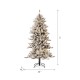 Glitzhome 6ft Pre-Lit Snow Flocked Slim Fir Artificial Christmas Tree with 300 Warm White Lights