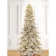 Glitzhome 11ft Pre-Lit Snow Flocked Slim Fir Artificial Christmas Tree with 950 Warm White Lights