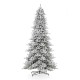 Glitzhome 11ft Pre-Lit Snow Flocked Slim Fir Artificial Christmas Tree with 950 Warm White Lights