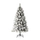 Glitzhome 6ft Pre-Lit Snow Flocked Pencil Pine Artificial Christmas Tree with 300 Warm White Lights