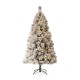 Glitzhome 6ft Pre-Lit Snow Flocked Pencil Pine Artificial Christmas Tree with 300 Warm White Lights