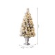 Glitzhome 4ft Pre-Lit Snow Flocked Pine Artificial Christmas Porch Tree with 100 Warm White Lights