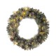 Glitzhome 30"D Pre-Lit Glittered Pine Cone Christmas Wreath with 50 Warm White Lights