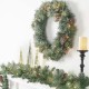 Glitzhome 30"D Pre-Lit Glittered Pine Cone Christmas Wreath with 50 Warm White Lights