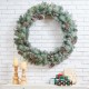 Glitzhome 36"D Oversized Pre-Lit Glittered Pine Cone Christmas Wreath with 50 Warm White Lights