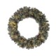 Glitzhome 36"D Oversized Pre-Lit Glittered Pine Cone Christmas Wreath with 50 Warm White Lights