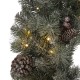 Glitzhome 36"D Oversized Pre-Lit Glittered Pine Cone Christmas Wreath with 50 Warm White Lights