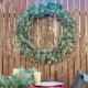 Glitzhome 42"D Oversized Pre-Lit Glittered Pine Cone Christmas Wreath with 70 Warm White Lights
