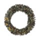 Glitzhome 42"D Oversized Pre-Lit Glittered Pine Cone Christmas Wreath with 70 Warm White Lights