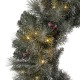 Glitzhome 42"D Oversized Pre-Lit Glittered Pine Cone Christmas Wreath with 70 Warm White Lights