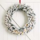 Glitzhome 30"D Pre-Lit Snow Flocked Christmas Wreath with 50 Warm White Lights