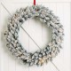 Glitzhome 36"D Oversized Pre-Lit Snow Flocked Christmas Wreath with 60 Warm White Lights