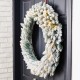 Glitzhome 36"D Oversized Pre-Lit Snow Flocked Christmas Wreath with 60 Warm White Lights