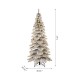 Glitzhome 7.5ft Pre-Lit Snow Flocked Layered Spruce Artificial Christmas Tree with 350 Warm White Lights