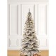 Glitzhome 7.5ft Pre-Lit Snow Flocked Layered Spruce Artificial Christmas Tree with 350 Warm White Lights