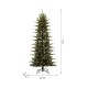 Glitzhome 7.5ft Pre-Lit Green Pencil Pine Artificial Christmas Tree with 450 Warm White Lights