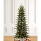 Glitzhome 7.5ft Pre-Lit Green Pencil Pine Artificial Christmas Tree with 450 Warm White Lights