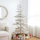 Glitzhome 6ft Deluxe Pre-Lit Snow Flocked Pine Artificial Christmas Tree with 300 Warm White Lights