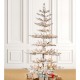 Glitzhome 6ft Deluxe Pre-Lit Snow Flocked Pine Artificial Christmas Tree with 300 Warm White Lights