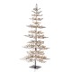 Glitzhome 7ft Deluxe Pre-Lit Snow Flocked Pine Artificial Christmas Tree with 400 Warm White Lights