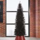 Glitzhome 7.5ft Black Tinsel Artificial Christmas Tree