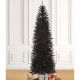 Glitzhome 7.5ft Black Tinsel Artificial Christmas Tree