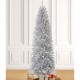 Glitzhome 7.5ft Silver Tinsel Artificial Christmas Tree