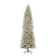 Glitzhome 9ft Pre-Lit Flocked Pencil Fir Artificial Christmas Tree with 600 Warm White Lights