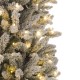 Glitzhome 9ft Pre-Lit Flocked Pencil Fir Artificial Christmas Tree with 600 Warm White Lights