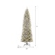 Glitzhome 9ft Pre-Lit Flocked Pencil Fir Artificial Christmas Tree with 600 Warm White Lights