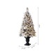 Glitzhome 4ft Pre-Lit Pine Artificial Christmas Porch Tree with 100 Warm White Lights and Poinsettias