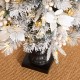 Glitzhome 5ft Pre-Lit Pine Artificial Christmas Porch Tree with 150 Warm White Lights and Poinsettias