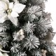 Glitzhome 5ft Pre-Lit Pine Artificial Christmas Porch Tree with 150 Warm White Lights and Poinsettias