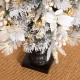 Glitzhome 5ft Pre-Lit Pine Artificial Christmas Porch Tree with 150 Warm White Lights and Poinsettias, Set of 2