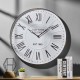 Glitzhome 28"D Farmhouse Metal Enamel Wall Clock (White/Black)