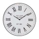 Glitzhome 28"D Farmhouse Metal Enamel Wall Clock (White/Black)