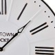 Glitzhome 28"D Farmhouse Metal Enamel Wall Clock (White/Black)