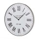 Glitzhome 28"D Farmhouse Metal Enamel Wall Clock (White/Black)