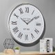 Glitzhome 28"D Farmhouse Metal Enamel Wall Clock (White/Black)